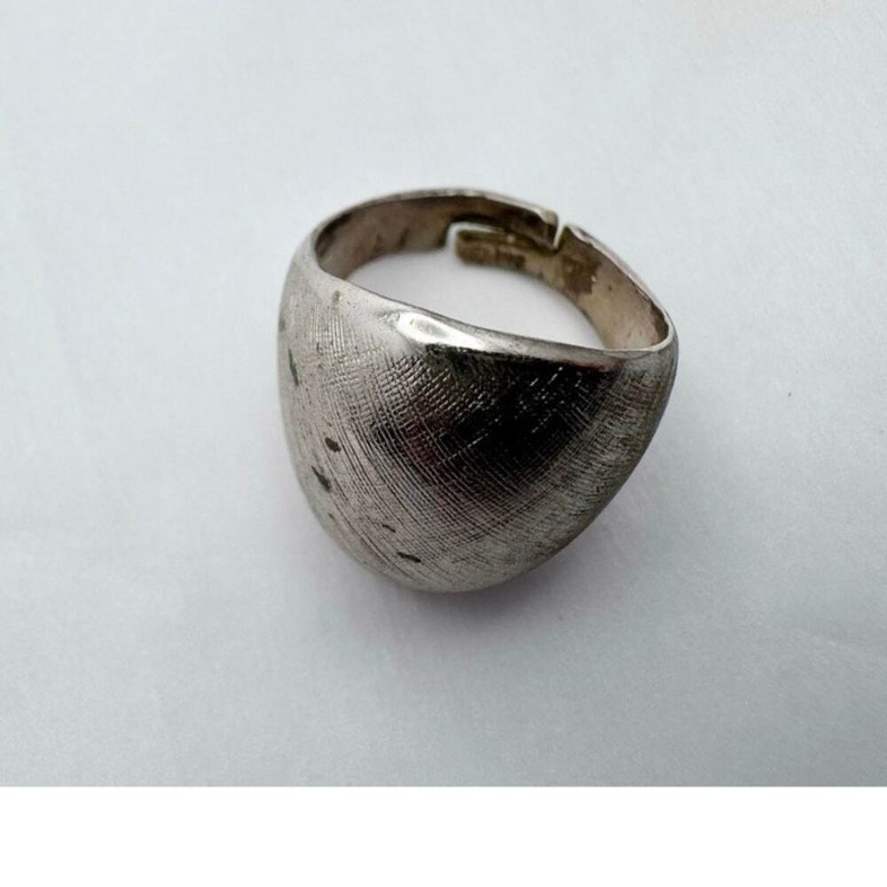 Vintage 70s Modernist Sterling Silver DOME PINKY RING Size 2.5 Florentine